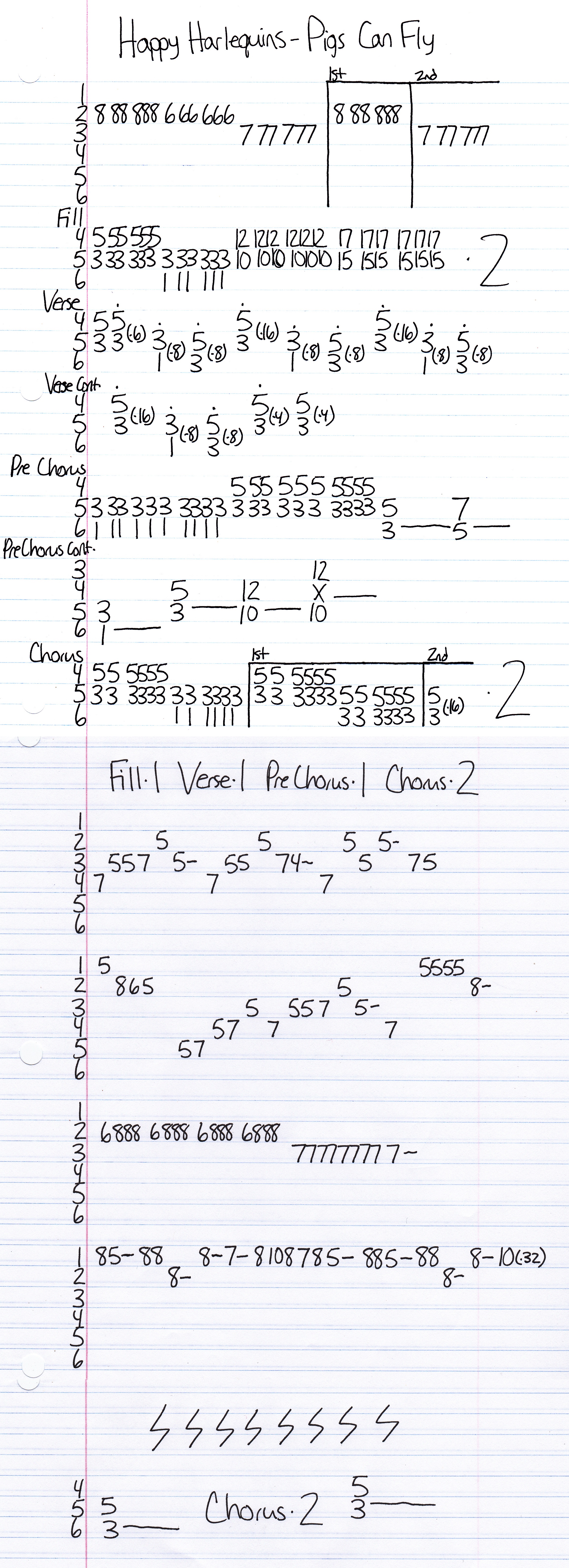 High quality guitar tab for Pigs Can Fly by Happy Harlequins off of the album Laugh And Sing. ***Complete and accurate guitar tab!***